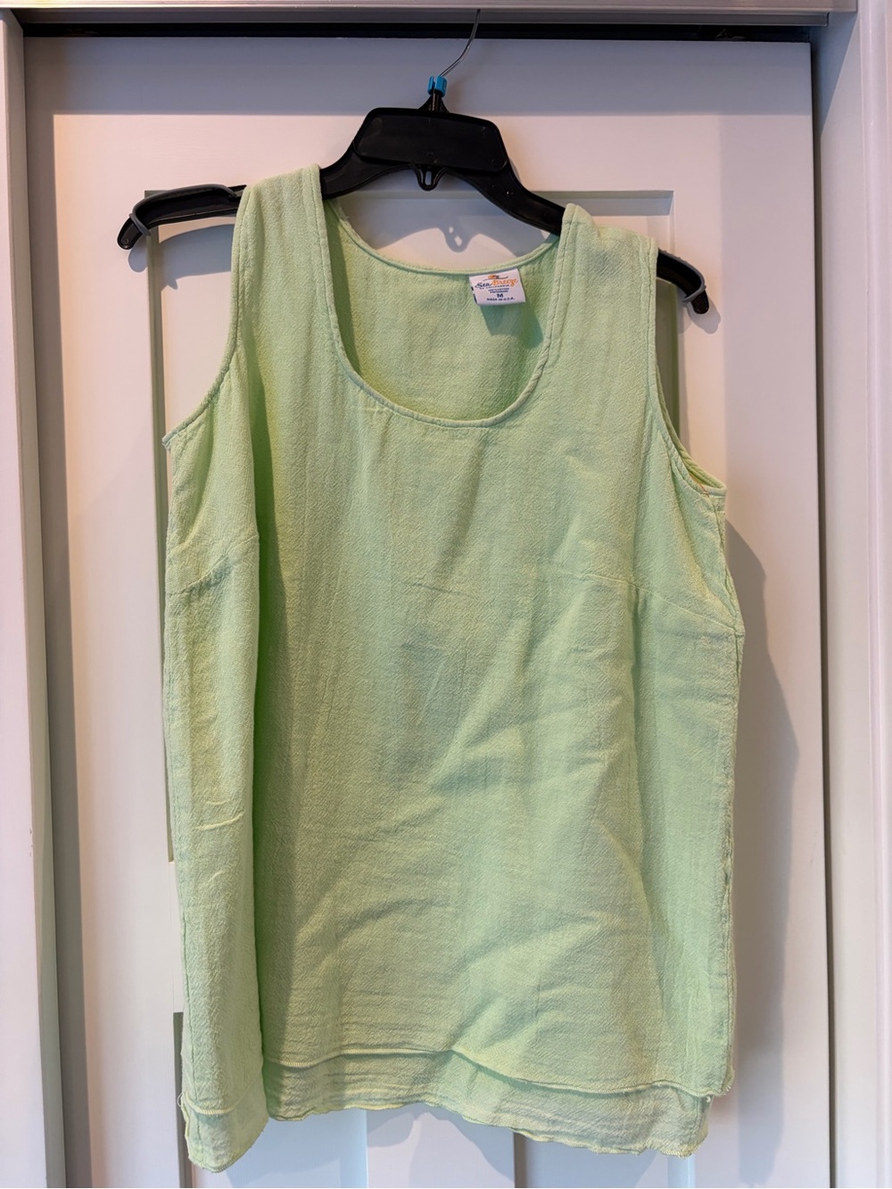 Sea Breeze 100 % CottonWomen’s Light Green Sleeveless Tank Top